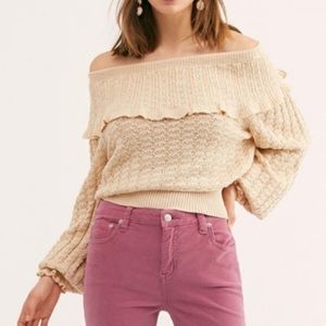 Free People Crazy in Love Ruffle Knit Sweater